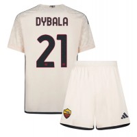 Camiseta AS Roma Paulo Dybala #21 Visitante Equipación para niños 2023-24 manga corta (+ pantalones cortos)